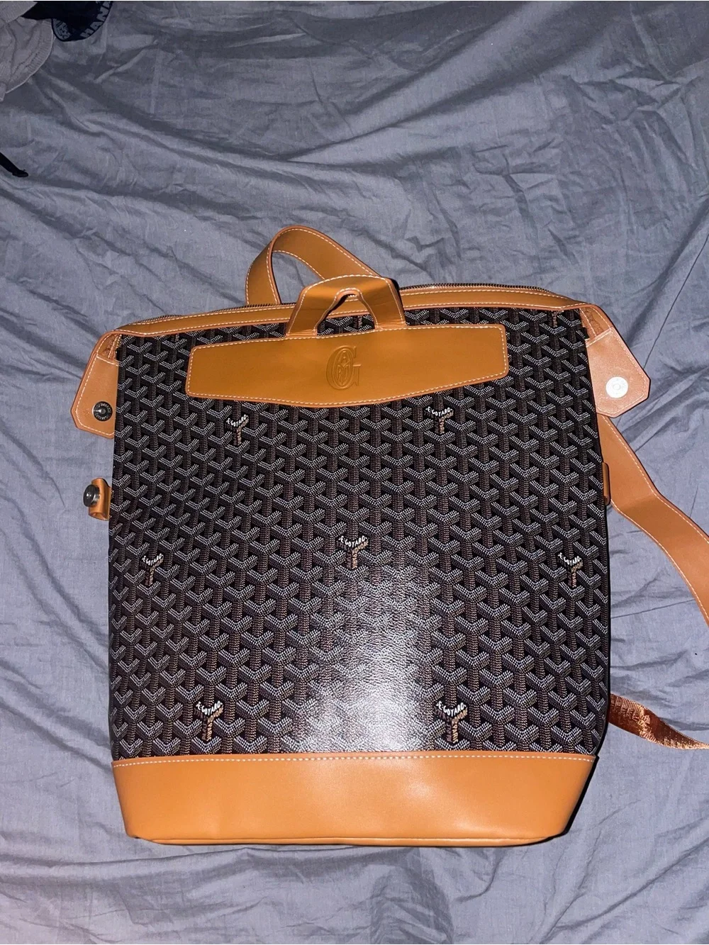 Tan & Black Patterned Men's Backpack - Unbranded